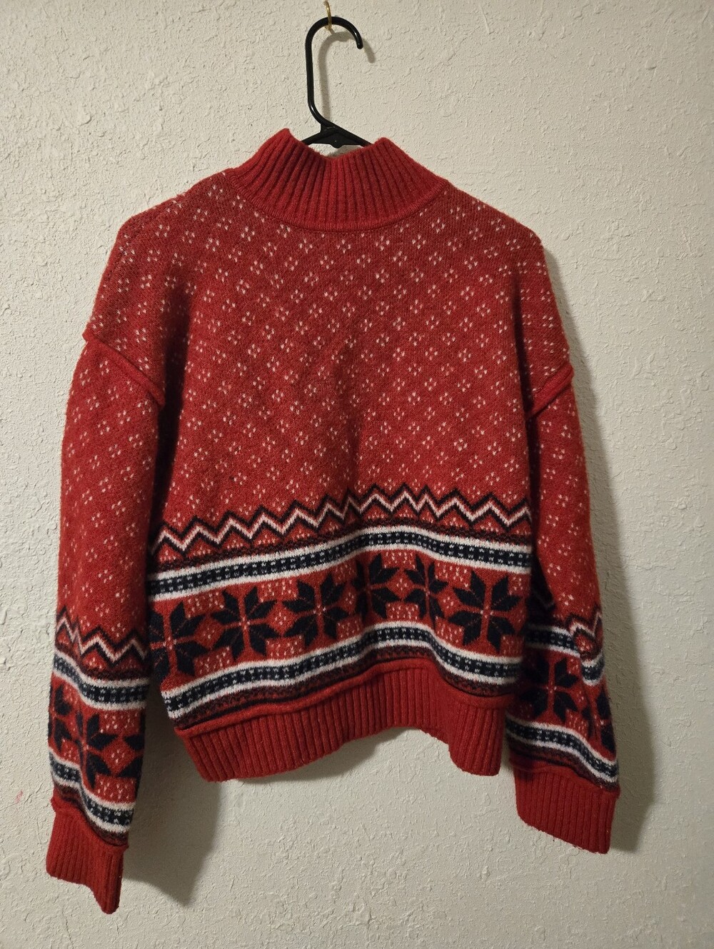 Vintage Red Fair Isle Knit Sweater